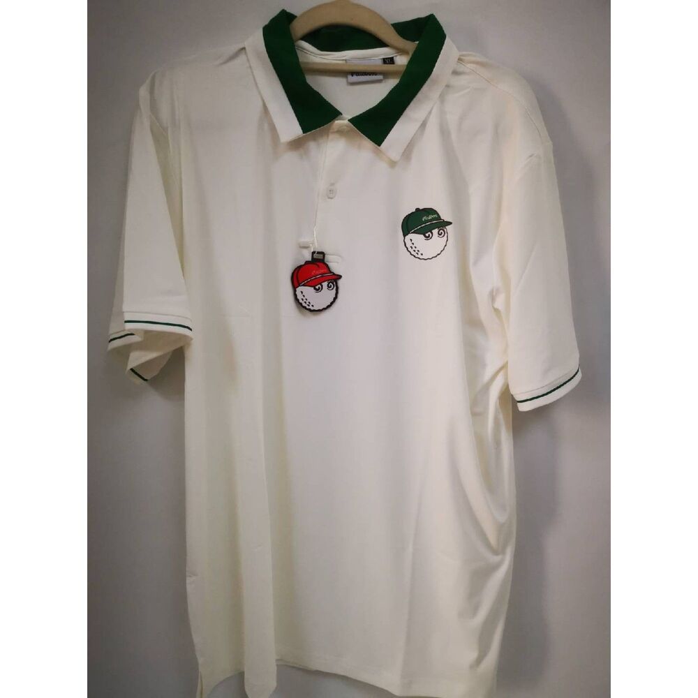 Malbon Men's Lapel Polo Shirt New Summer White Golf Sports Short Sleeve